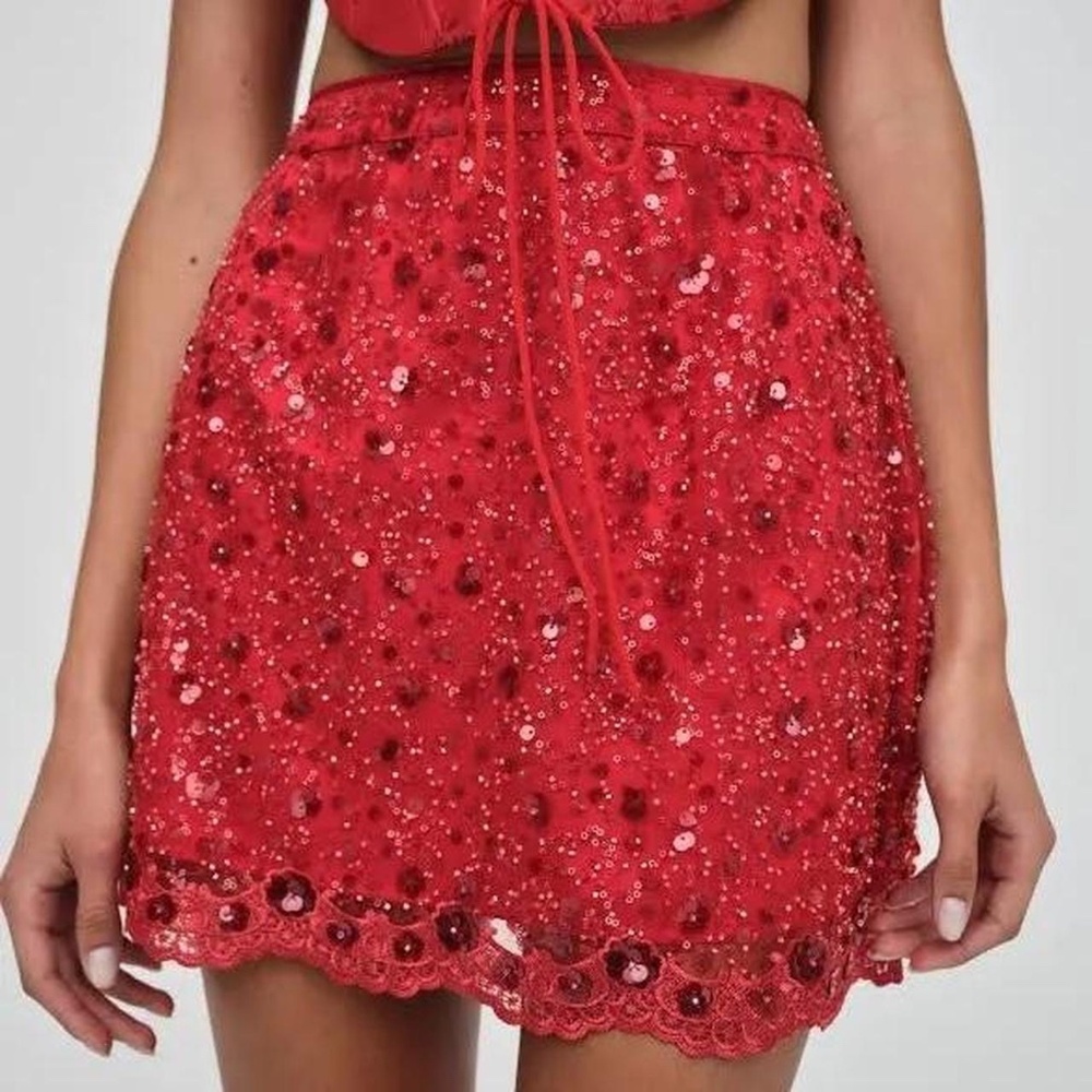 For Love & Lemons Gwendolyn Skirt, Embellished Skirt, Birthday Outfit, Like New